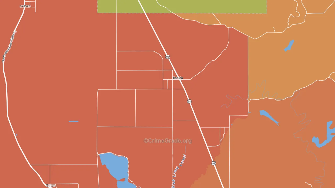 Banida, ID Map of Robbery Rates