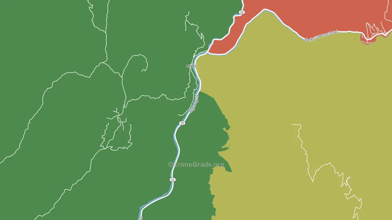 Banks, ID Map of Robbery Rates
