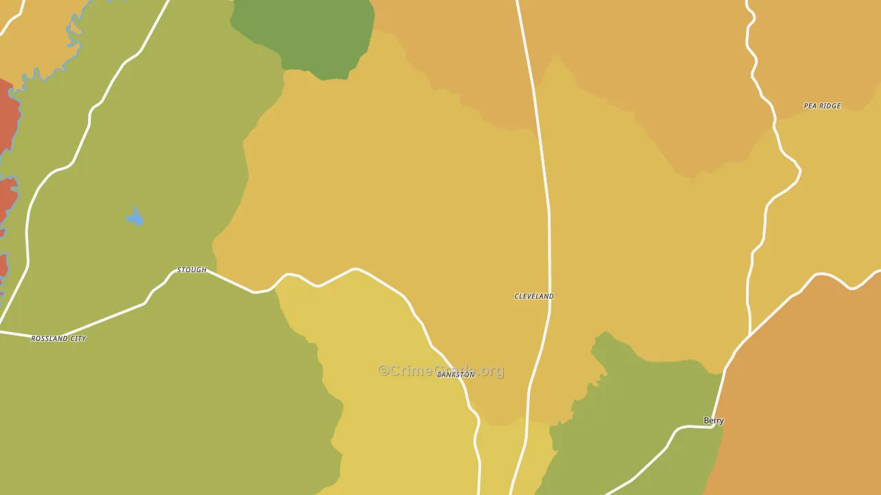 Bankston, AL Map of Robbery Rates