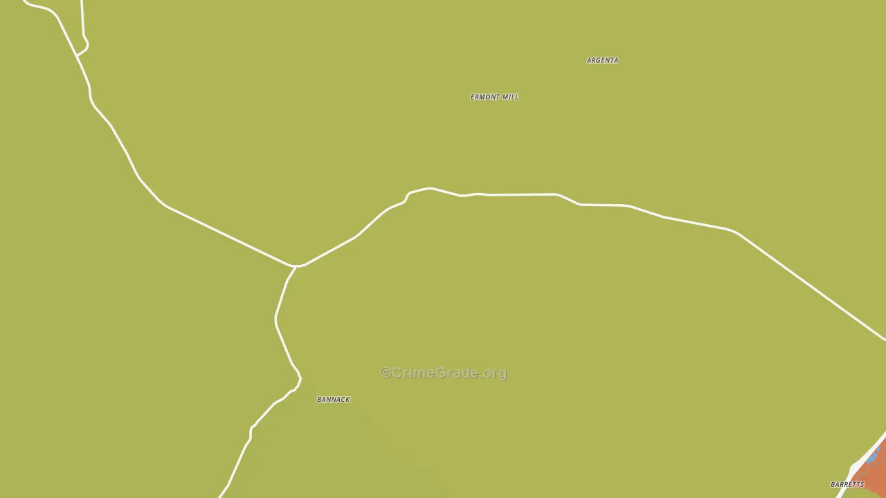 Bannack, MT Map of Robbery Rates