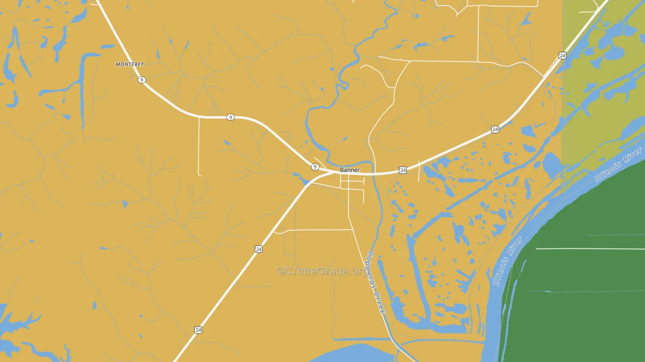 Banner, IL Map of Robbery Rates