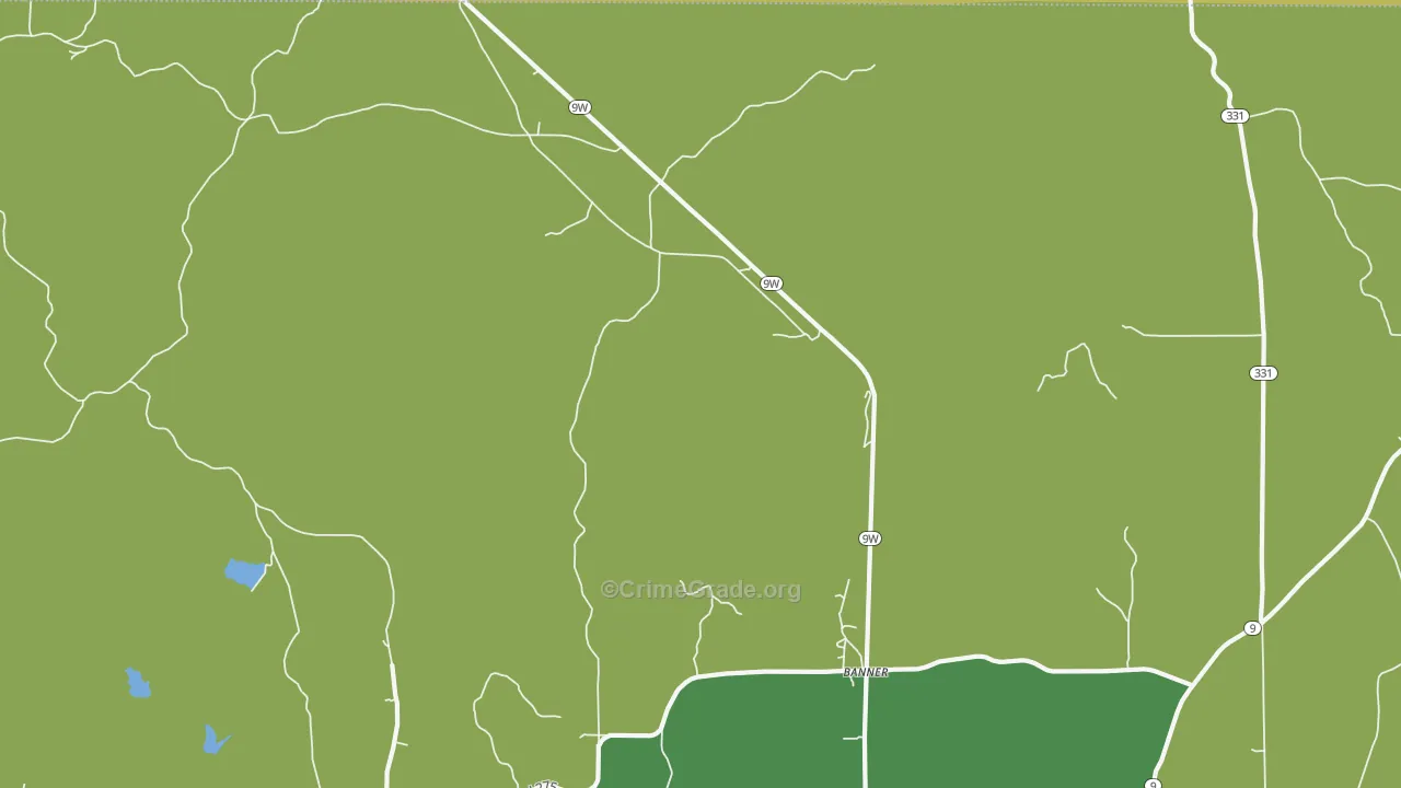 Banner, MS Map of Robbery Rates
