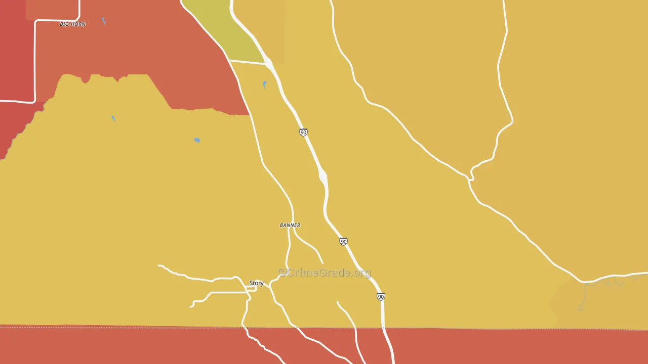 Banner, WY Map of Robbery Rates