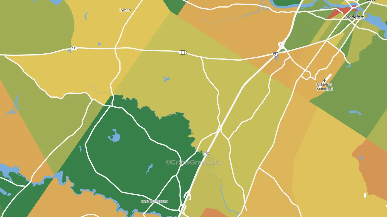 Bar Mills, ME Map of Robbery Rates