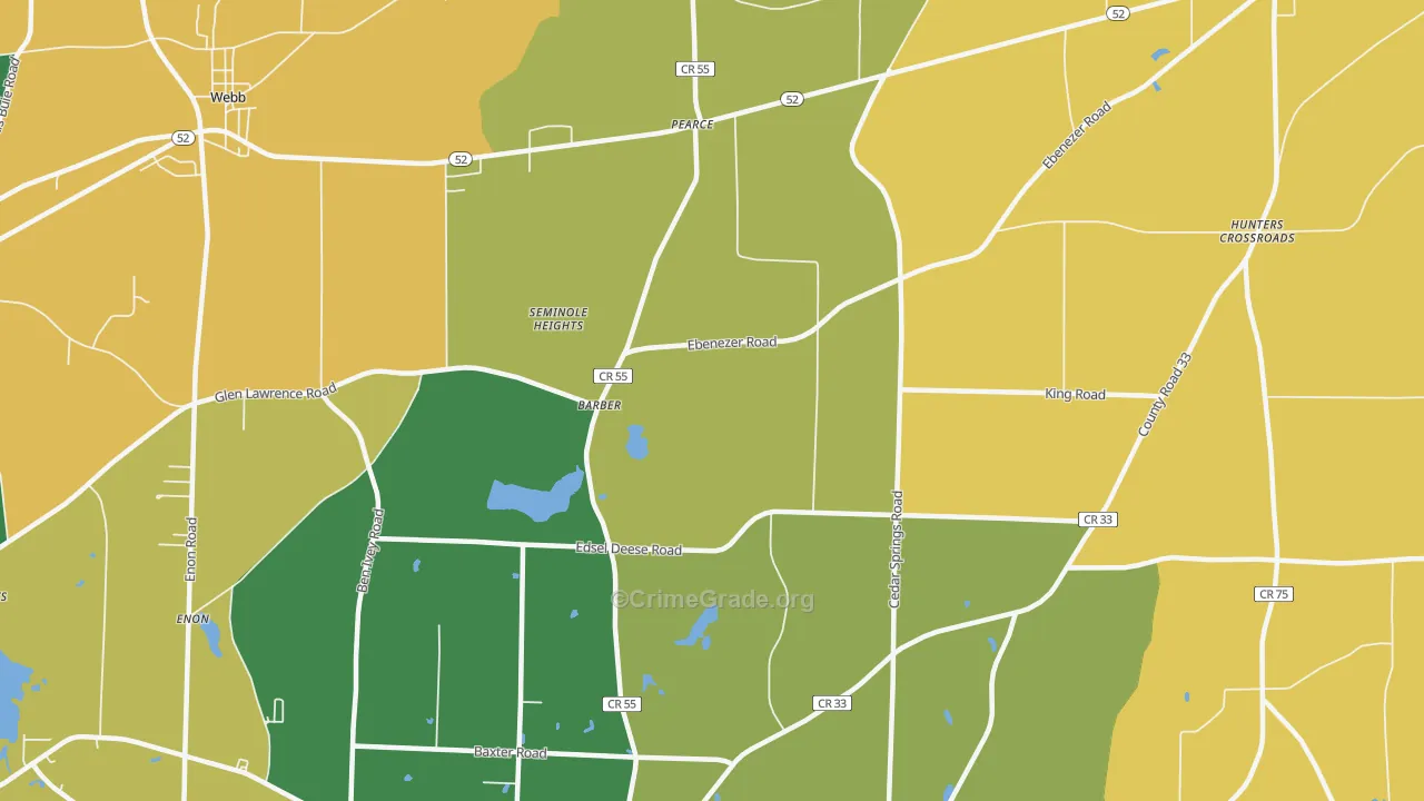 Barber, AL Map of Robbery Rates