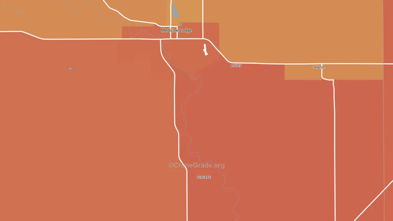 Barber County, KS Map of Robbery Rates
