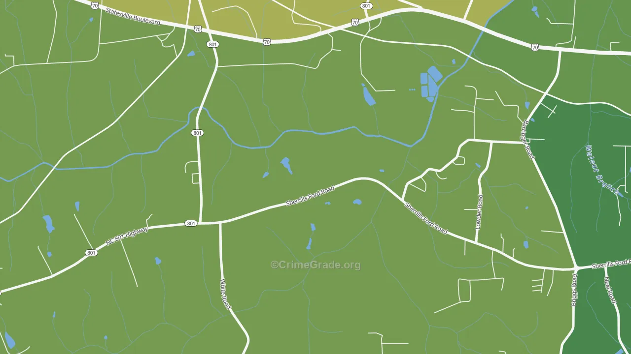 Barber, NC Map of Robbery Rates