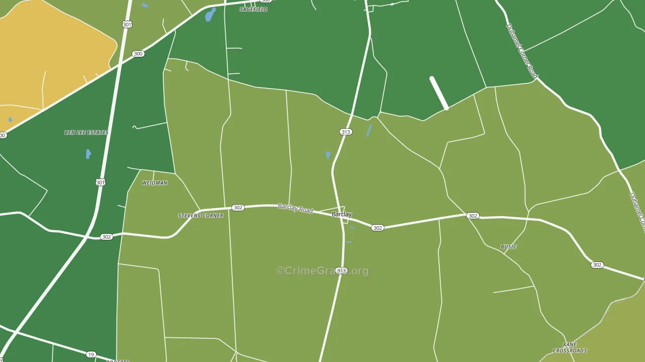 Barclay, MD Map of Robbery Rates