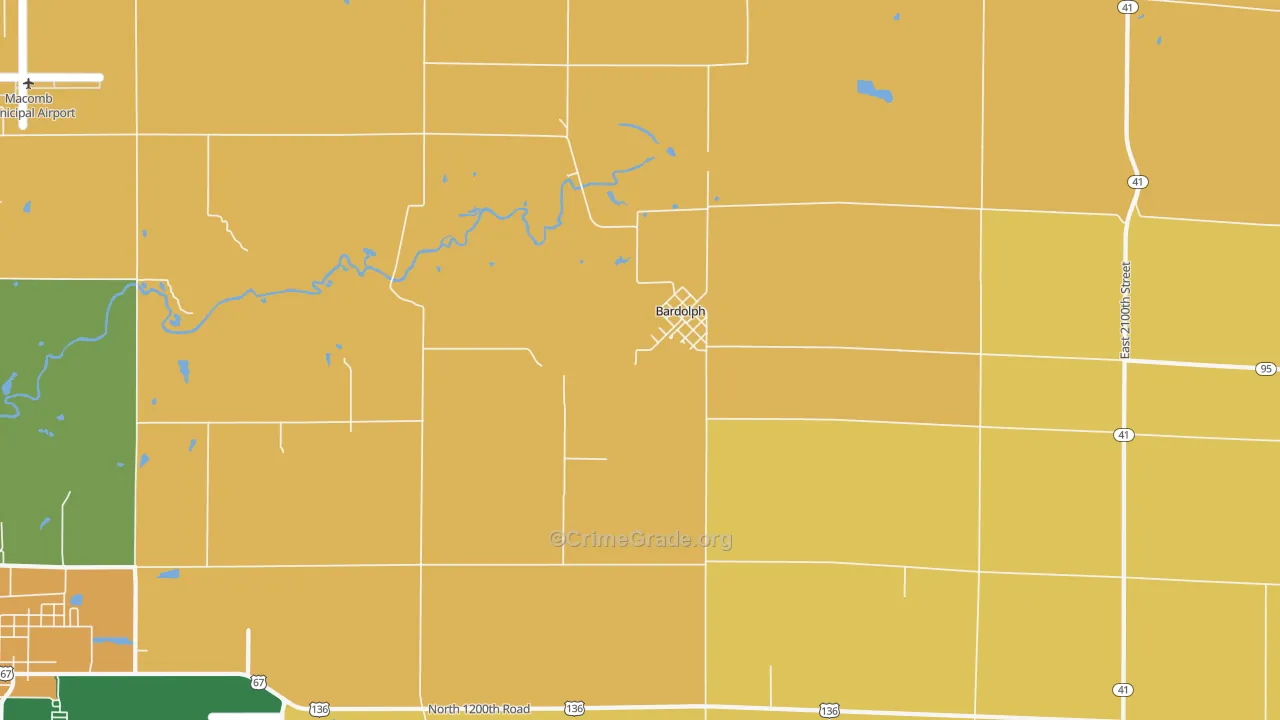 Bardolph, IL Map of Robbery Rates