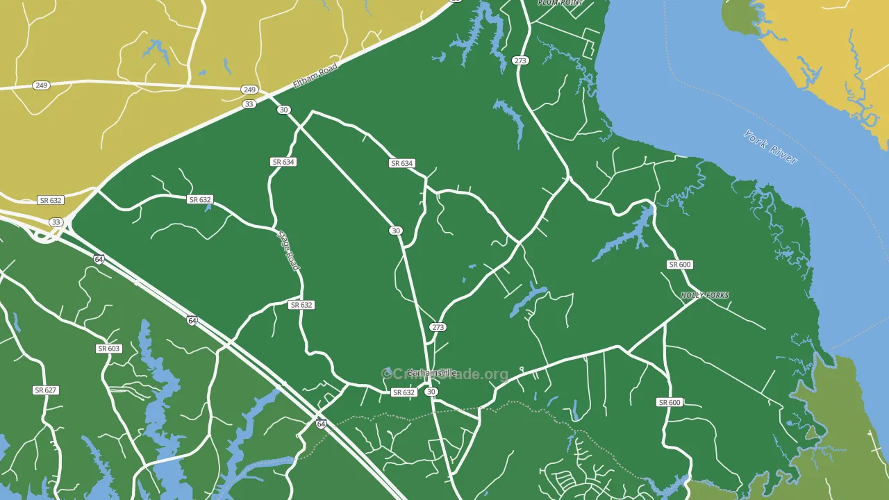 Barhamsville, VA Map of Robbery Rates