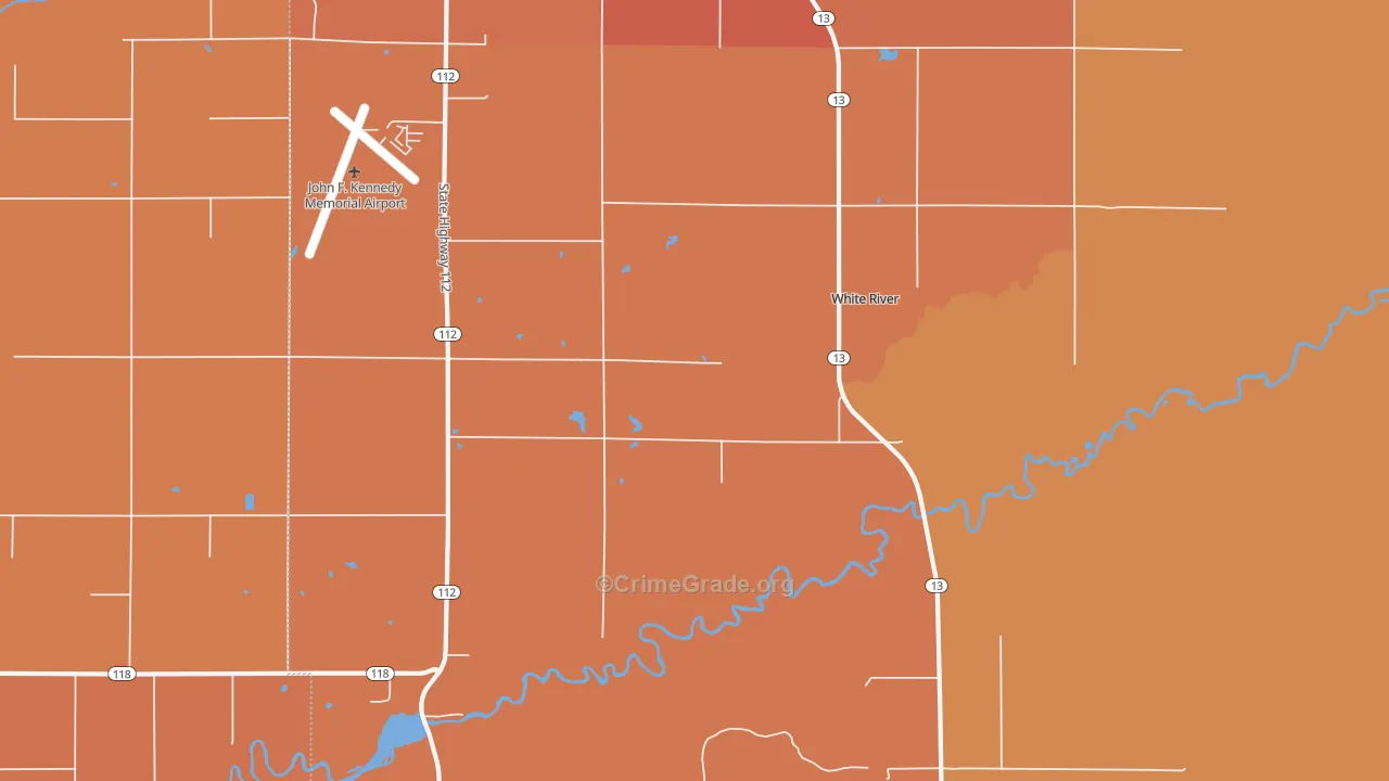 Barksdale, WI Map of Robbery Rates