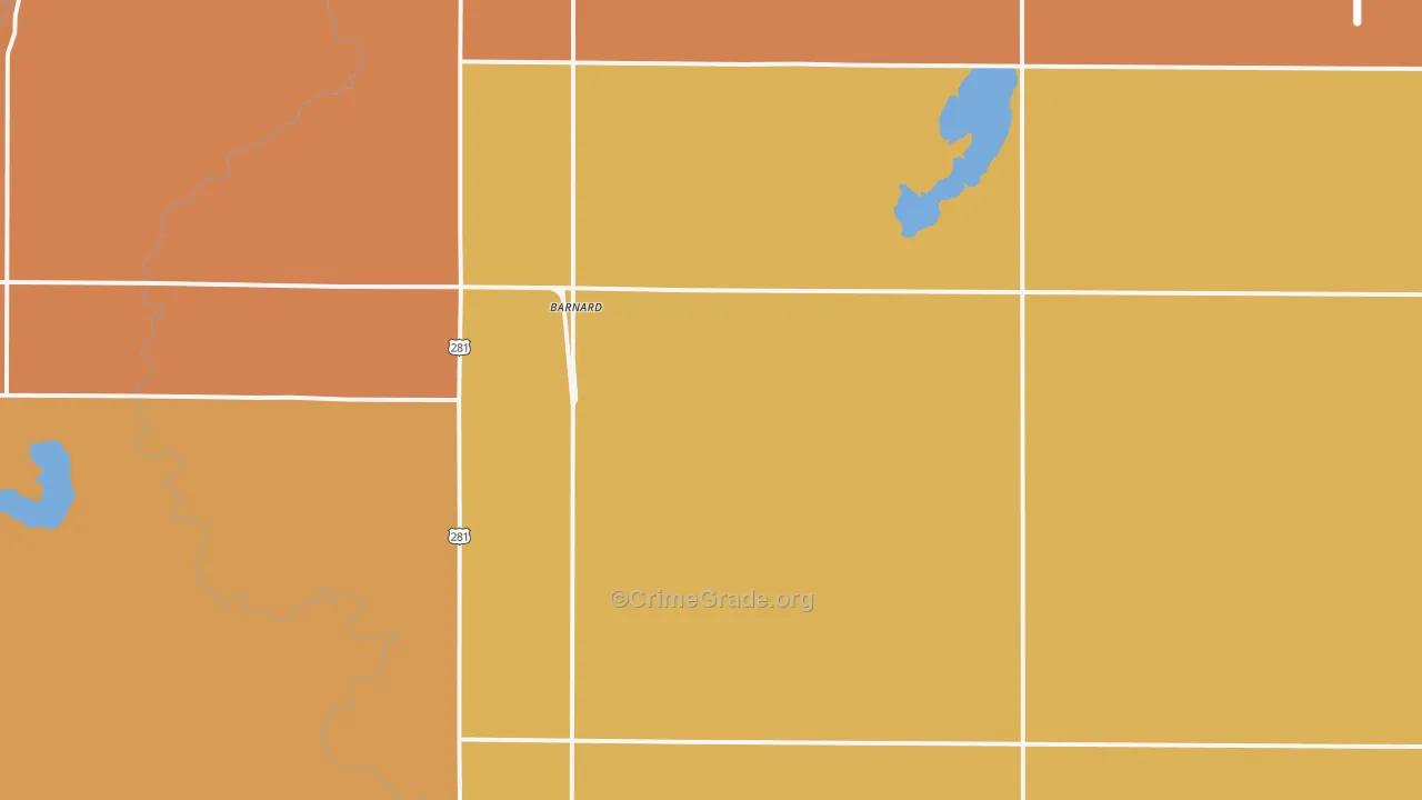 Barnard, SD Map of Robbery Rates