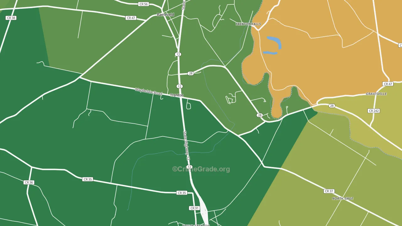 Barneveld, NY Map of Robbery Rates