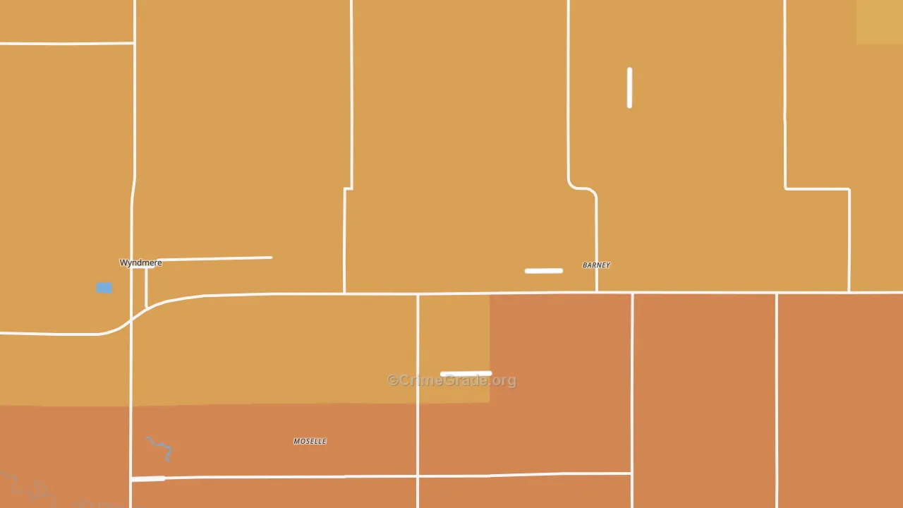 Barney, ND Map of Robbery Rates