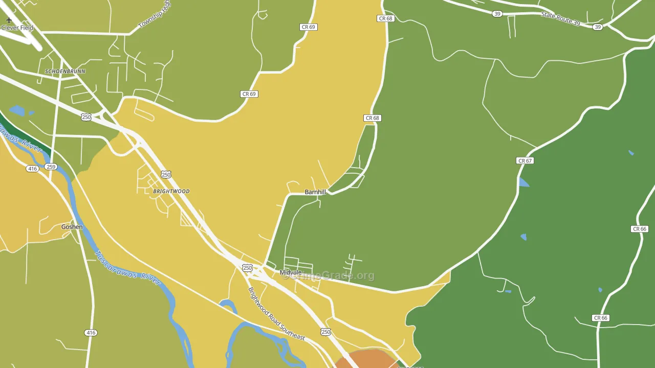 Barnhill, OH Map of Robbery Rates