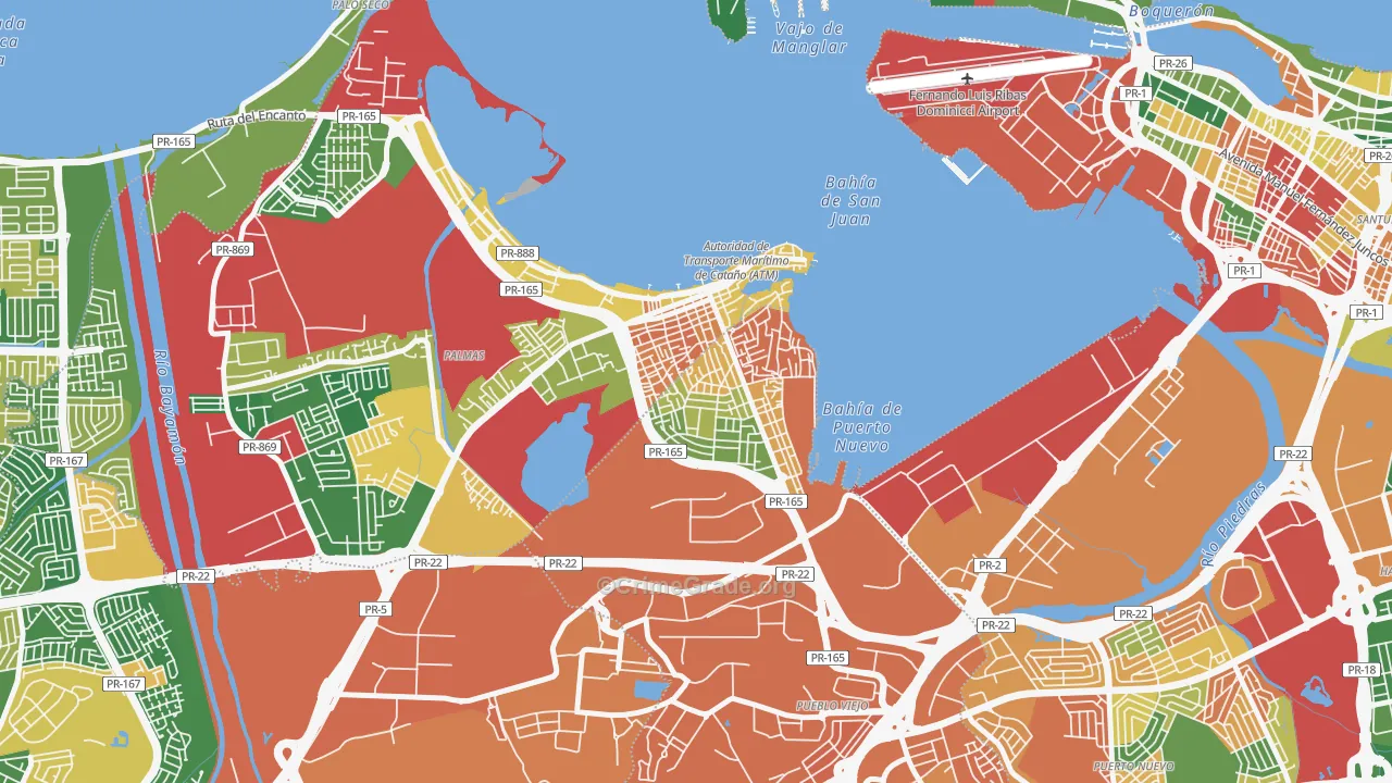 Barrio Amelia, Guaynabo, PR Map of Robbery Rates
