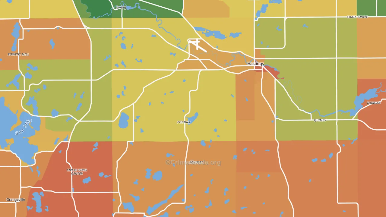 Barry County, MI Map of Robbery Rates