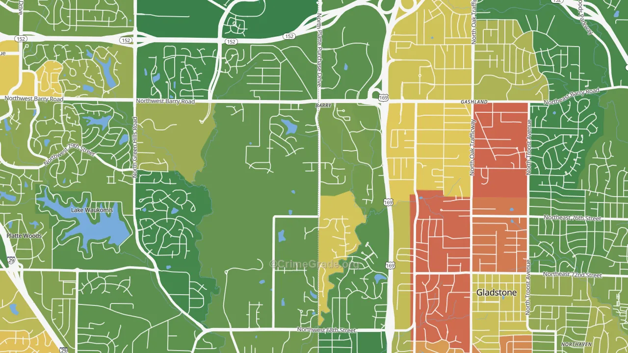 Barry Harbour, Kansas City, MO Map of Robbery Rates