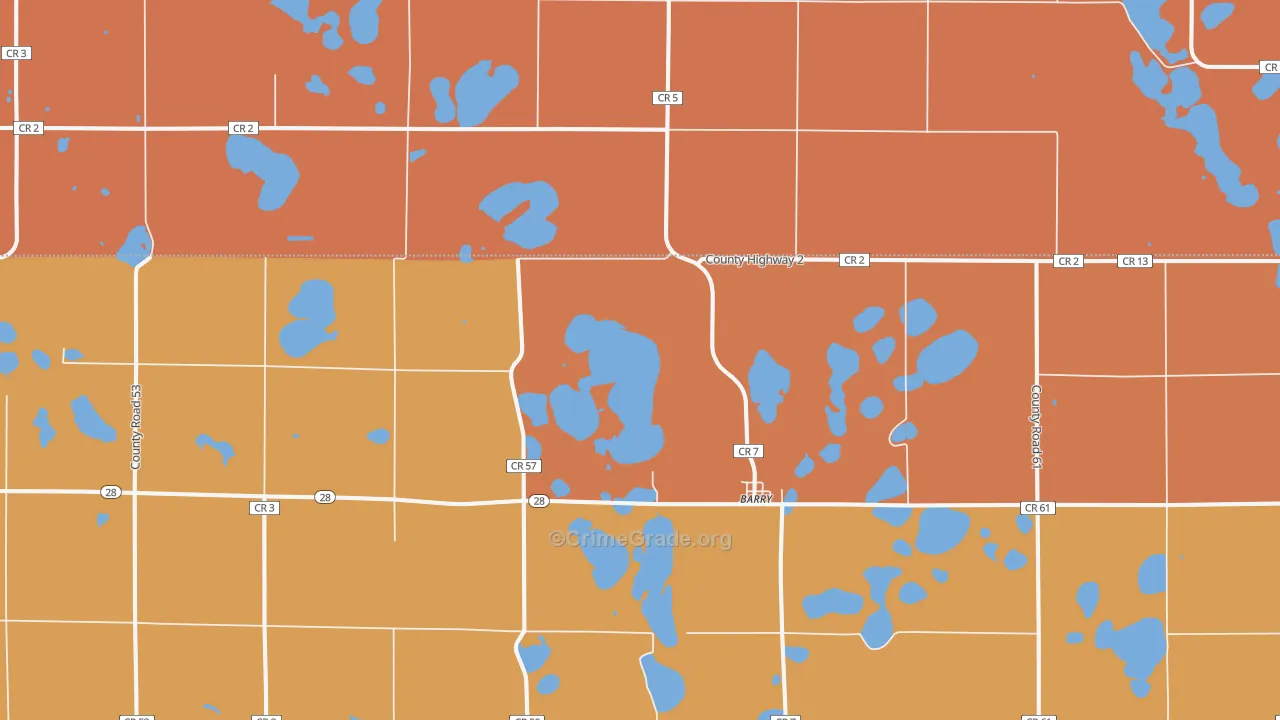 Barry, MN Map of Robbery Rates