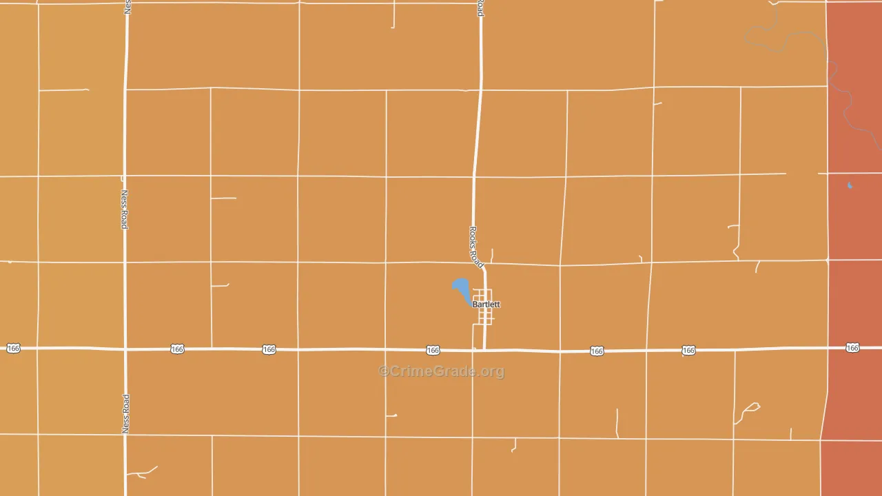 Bartlett, KS Map of Robbery Rates