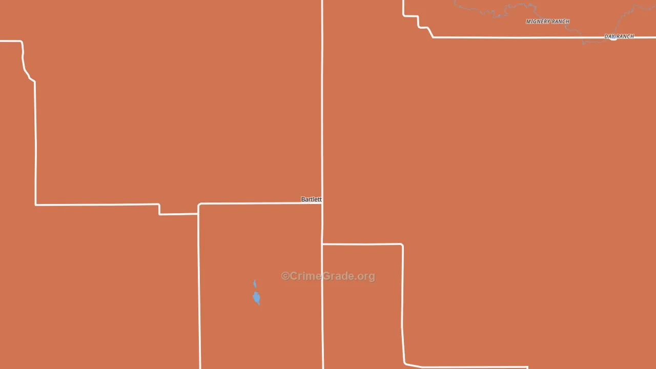 Bartlett, NE Map of Robbery Rates