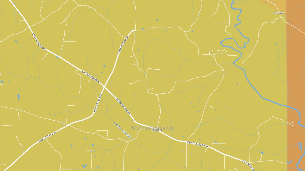 Barto, MS Map of Robbery Rates