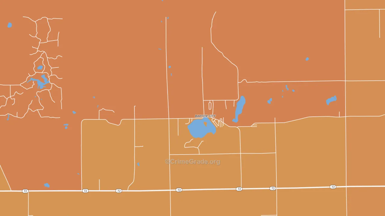 Barton City, MI Map of Robbery Rates