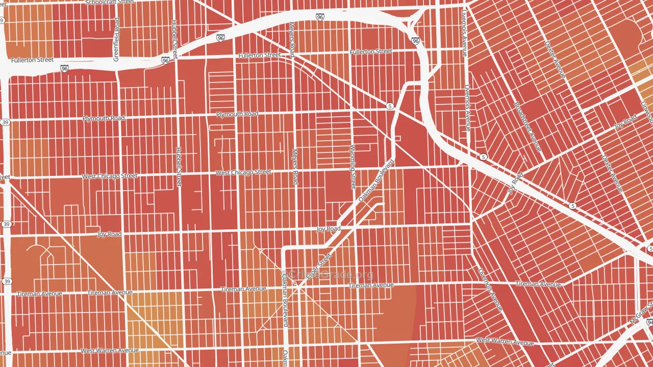 Barton-McFarland, Detroit, MI Map of Robbery Rates