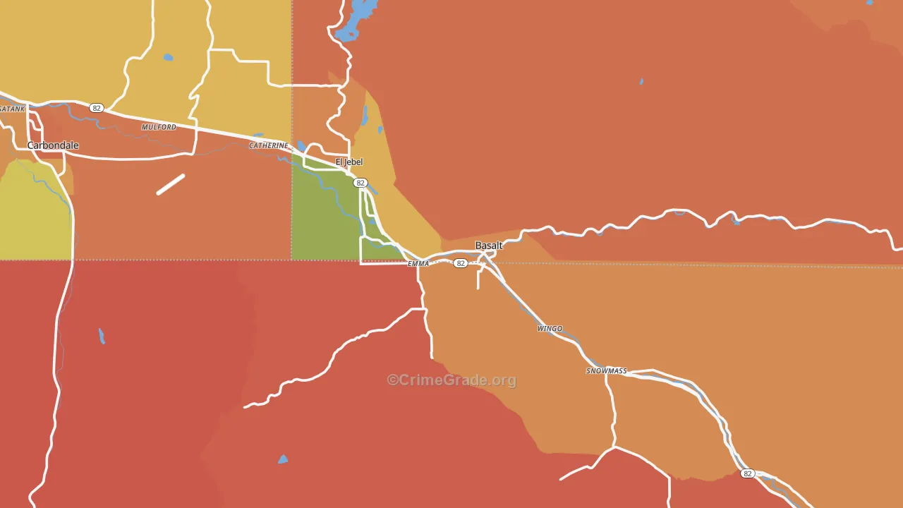 Basalt, CO Map of Robbery Rates