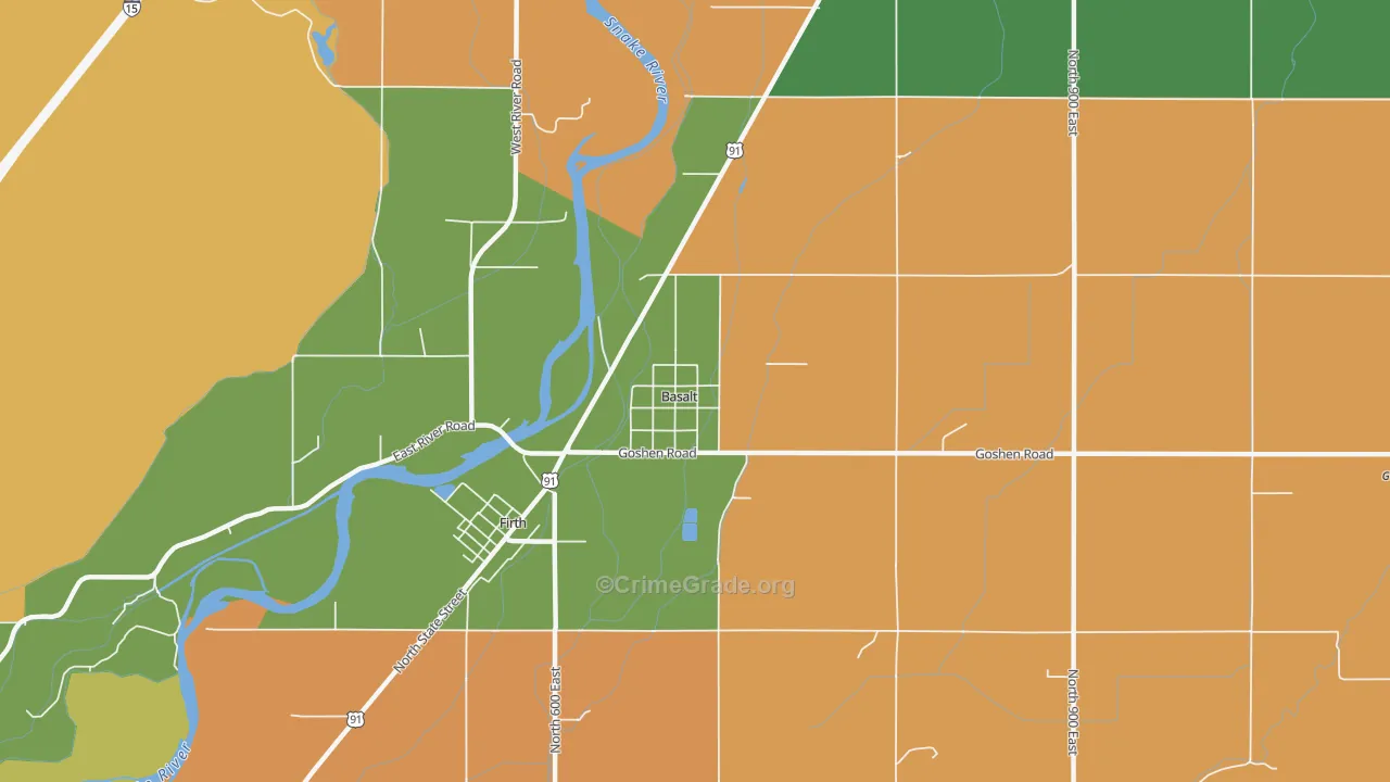 Basalt, ID Map of Robbery Rates