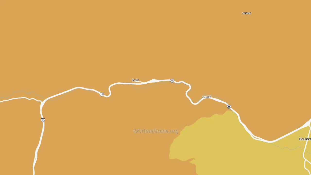 Basin, MT Map of Robbery Rates