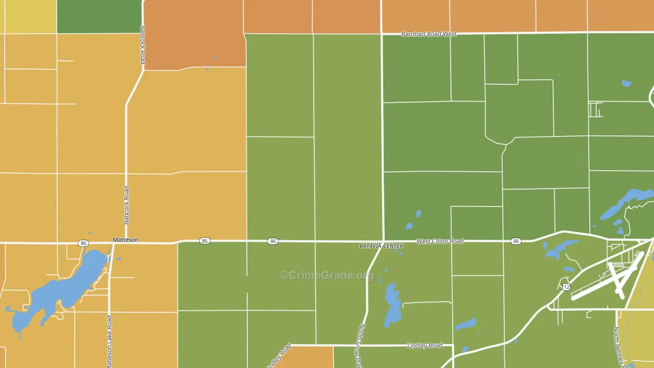Batavia Center, MI Map of Robbery Rates