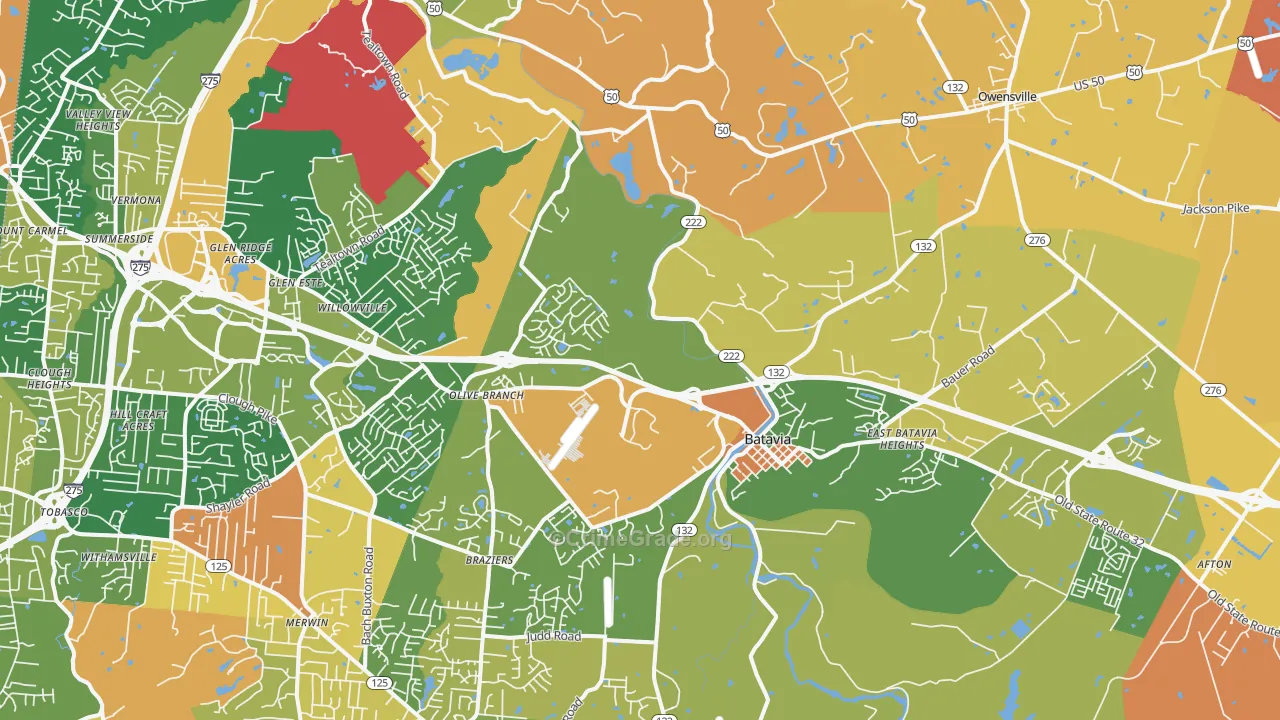 Batavia, OH Map of Robbery Rates