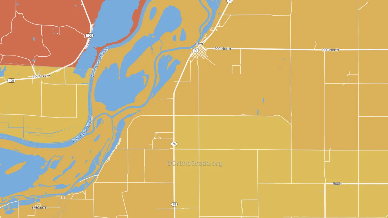 Bath, IL Map of Robbery Rates