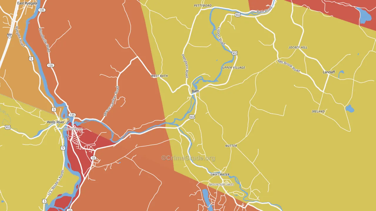 Bath, NH Map of Robbery Rates