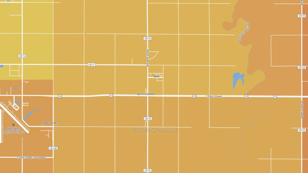 Bath, SD Map of Robbery Rates
