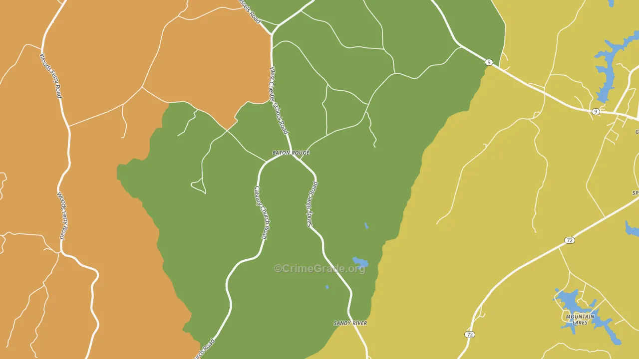 Baton Rouge, SC Map of Robbery Rates