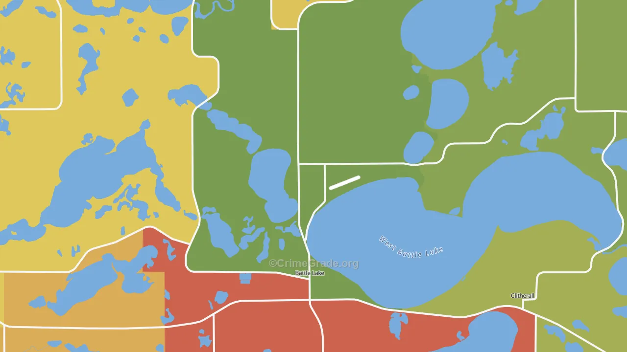 Battle Lake, MN Map of Robbery Rates