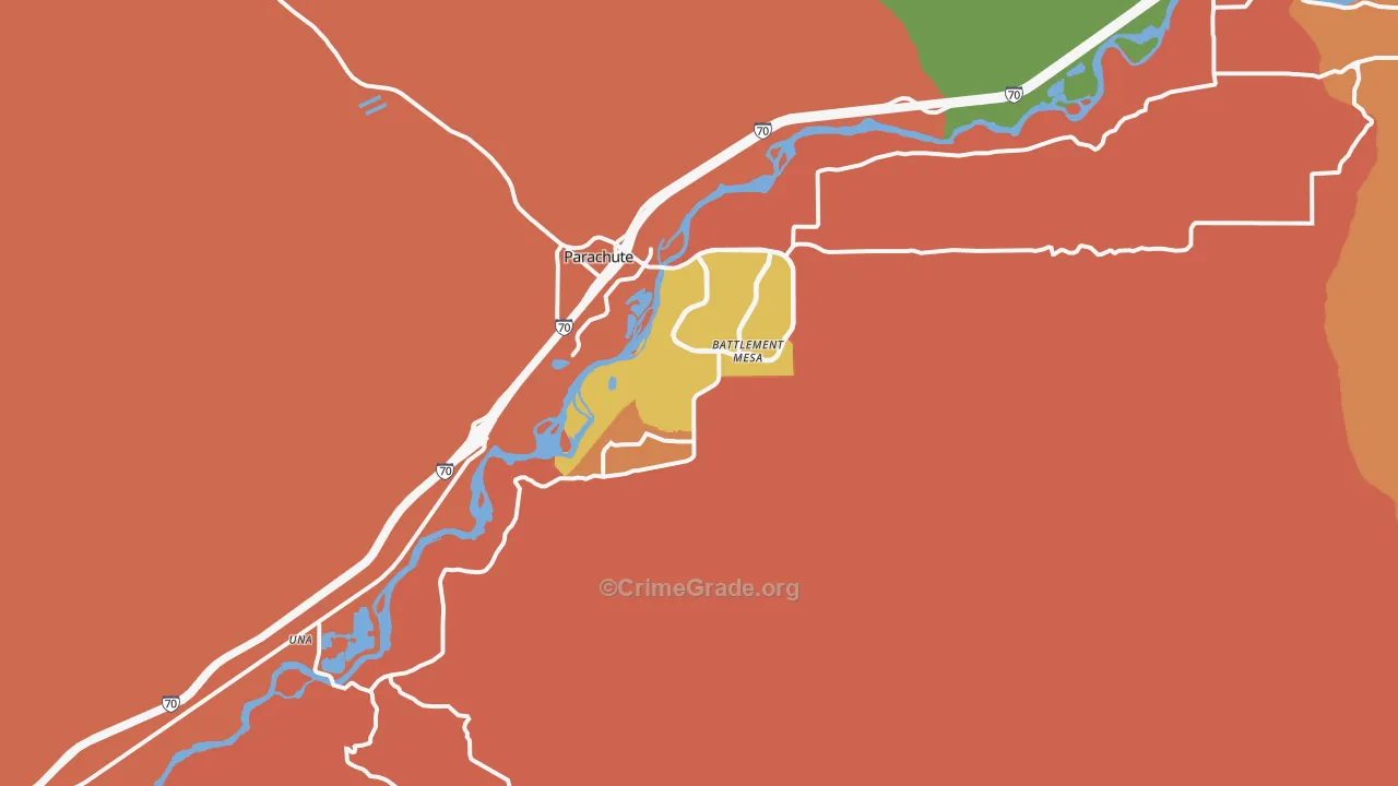 Battlement Mesa, CO Map of Robbery Rates