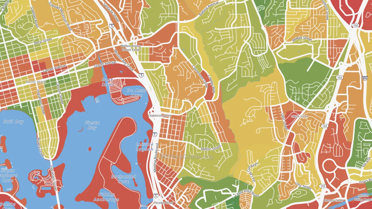 Bay Park, San Diego, CA Map of Robbery Rates