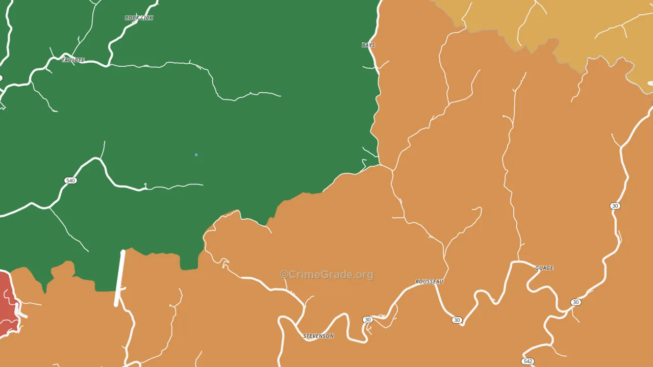 Bays, KY Map of Robbery Rates