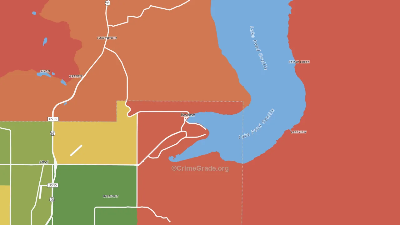 Bayview, ID Map of Robbery Rates