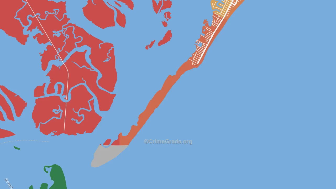 Beach Haven Heights, NJ Map of Robbery Rates