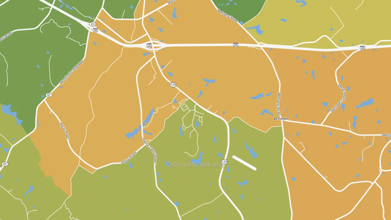 Beacon Heights, GA Map of Robbery Rates