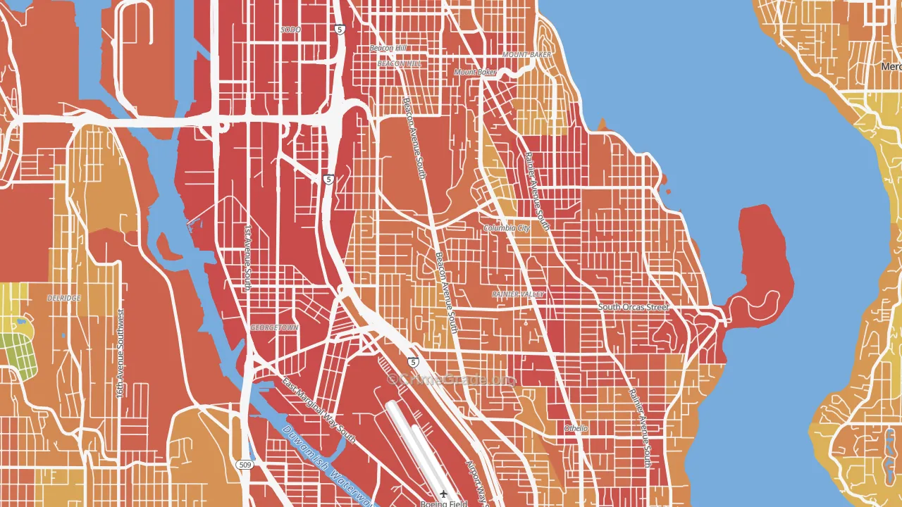 Beacon Hill, Seattle, WA Map of Robbery Rates