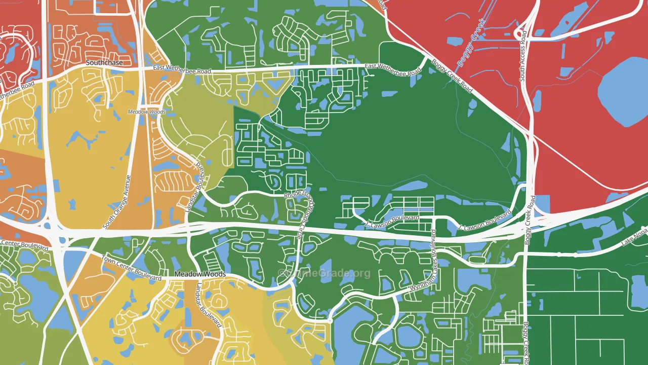 Beacon Park, Meadow Woods, FL Map of Robbery Rates