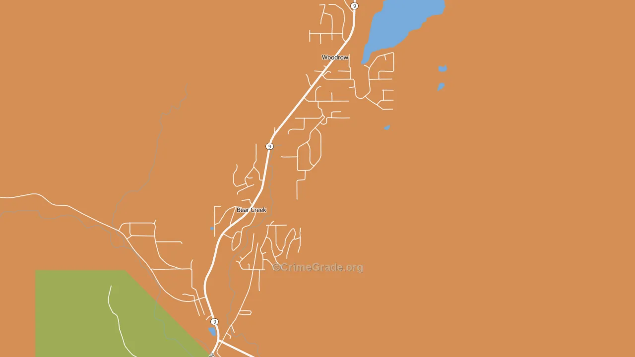 Bear Creek, AK Map of Robbery Rates