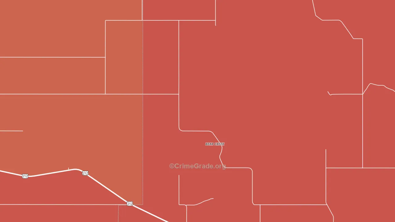 Bear Creek, SD Map of Robbery Rates