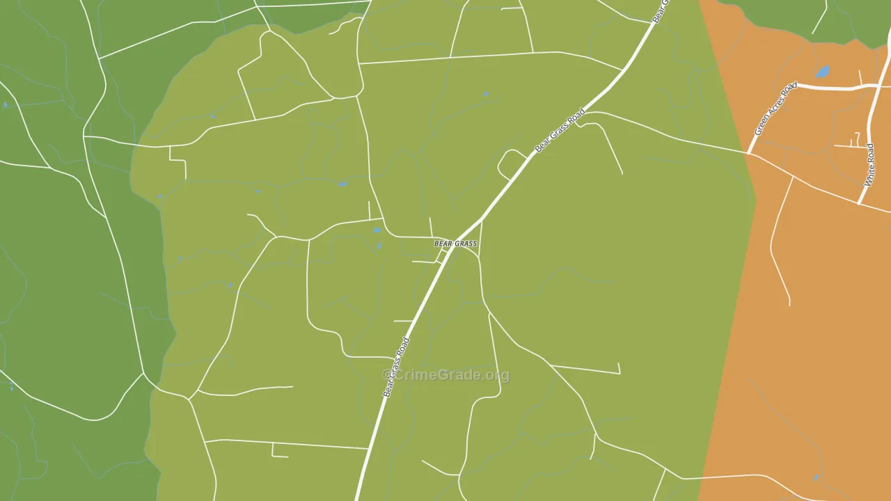 Bear Grass, NC Map of Robbery Rates