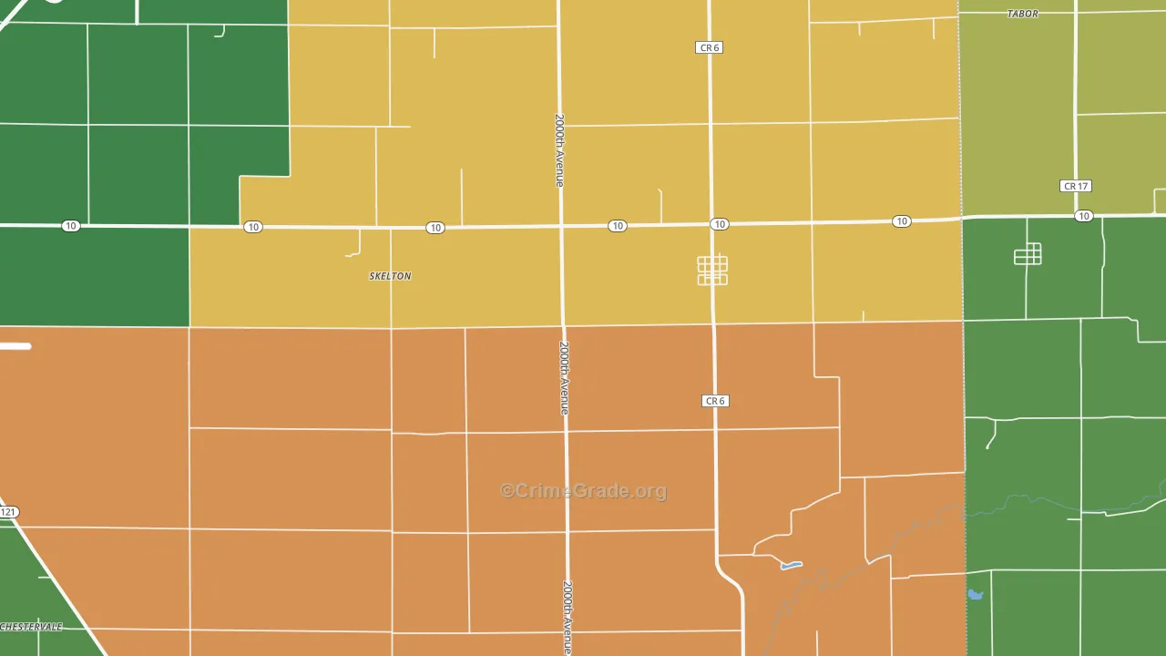 Beason, IL Map of Robbery Rates